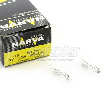 Лампа "NARVA" 12v 1,2W (W2x4,6d) беcцок. /W1,2W