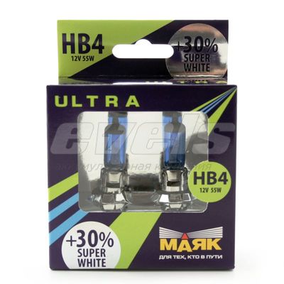 Лампы "Маяк УЛЬТРА" 12V HB4 65W (P22d) Super White +30% — основное фото